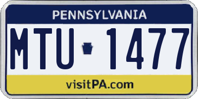 PA license plate MTU1477