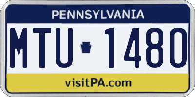 PA license plate MTU1480