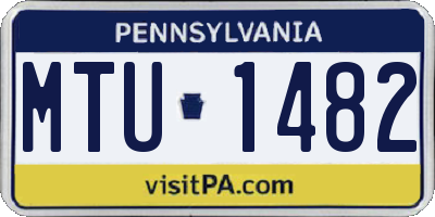 PA license plate MTU1482