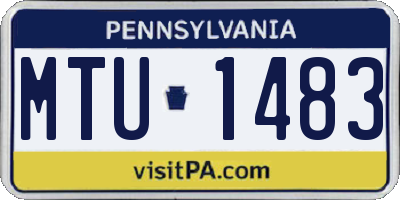 PA license plate MTU1483