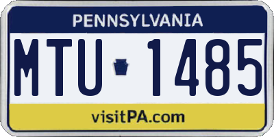 PA license plate MTU1485