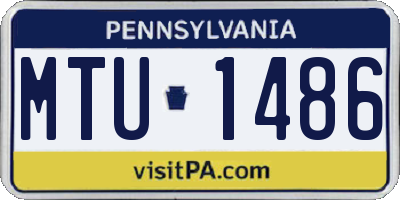 PA license plate MTU1486