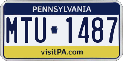 PA license plate MTU1487