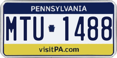 PA license plate MTU1488