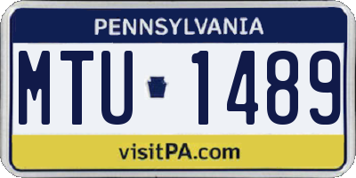 PA license plate MTU1489