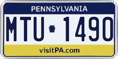 PA license plate MTU1490