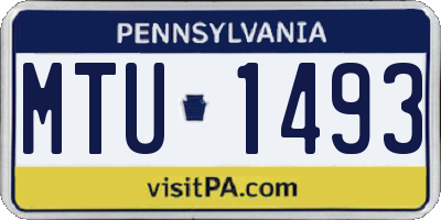PA license plate MTU1493