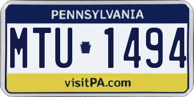 PA license plate MTU1494