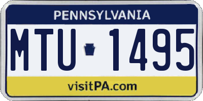 PA license plate MTU1495