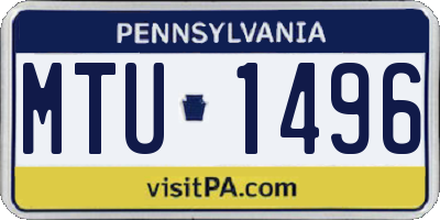 PA license plate MTU1496