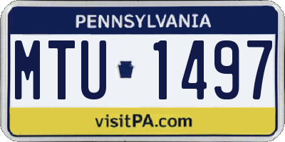 PA license plate MTU1497