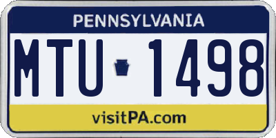 PA license plate MTU1498
