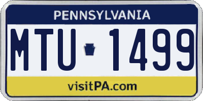 PA license plate MTU1499