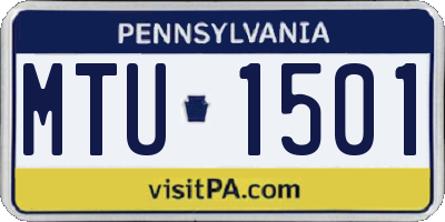 PA license plate MTU1501