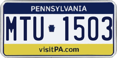 PA license plate MTU1503