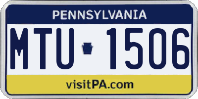 PA license plate MTU1506
