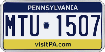 PA license plate MTU1507