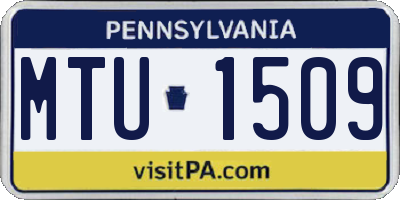 PA license plate MTU1509