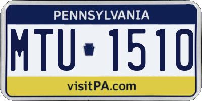 PA license plate MTU1510
