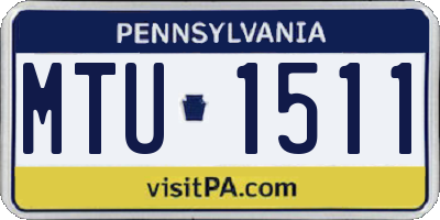 PA license plate MTU1511