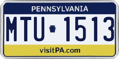 PA license plate MTU1513