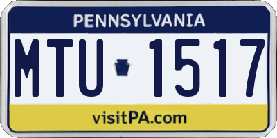 PA license plate MTU1517