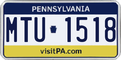 PA license plate MTU1518
