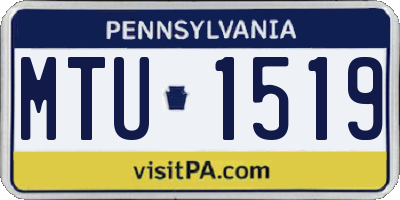 PA license plate MTU1519
