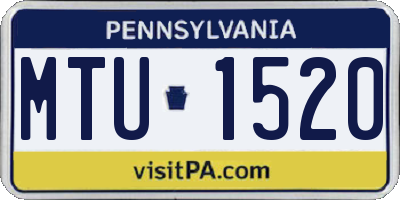 PA license plate MTU1520