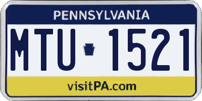 PA license plate MTU1521