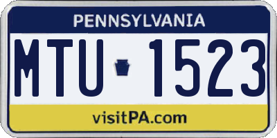 PA license plate MTU1523