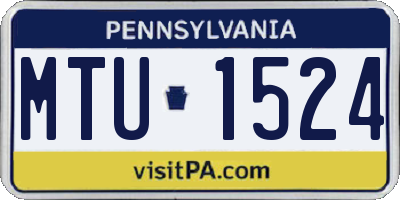 PA license plate MTU1524