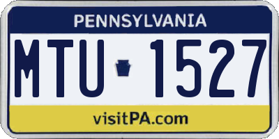 PA license plate MTU1527