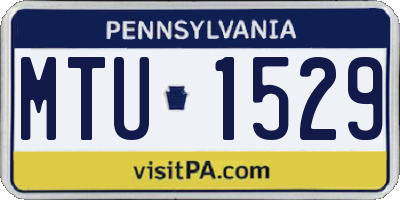 PA license plate MTU1529