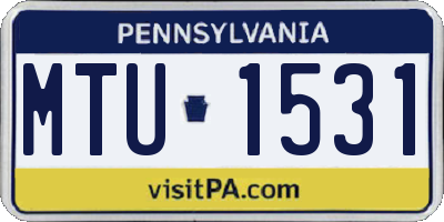 PA license plate MTU1531