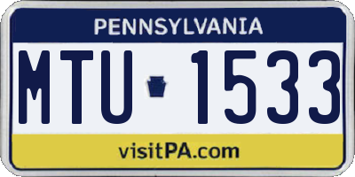 PA license plate MTU1533