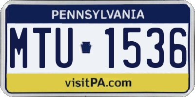 PA license plate MTU1536