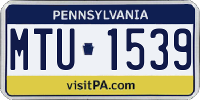 PA license plate MTU1539
