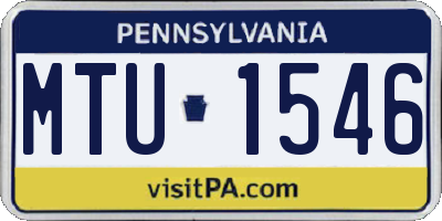 PA license plate MTU1546
