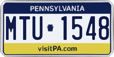 PA license plate MTU1548