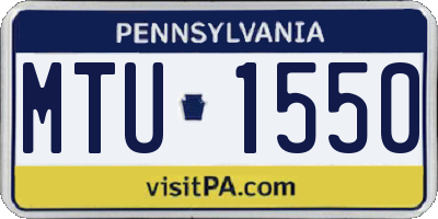 PA license plate MTU1550