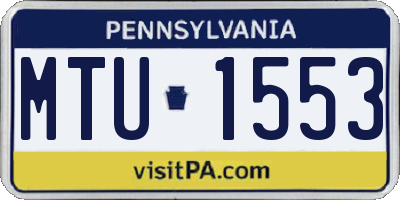 PA license plate MTU1553
