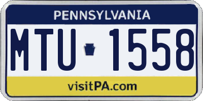 PA license plate MTU1558