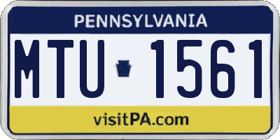 PA license plate MTU1561