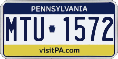 PA license plate MTU1572