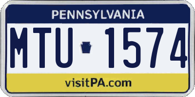 PA license plate MTU1574