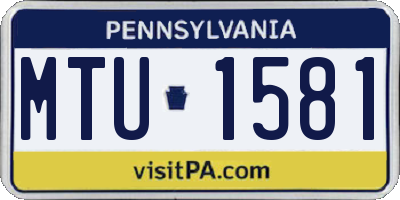 PA license plate MTU1581