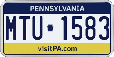 PA license plate MTU1583