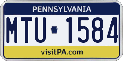 PA license plate MTU1584