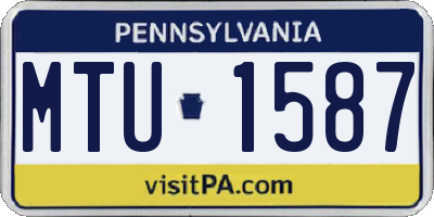 PA license plate MTU1587